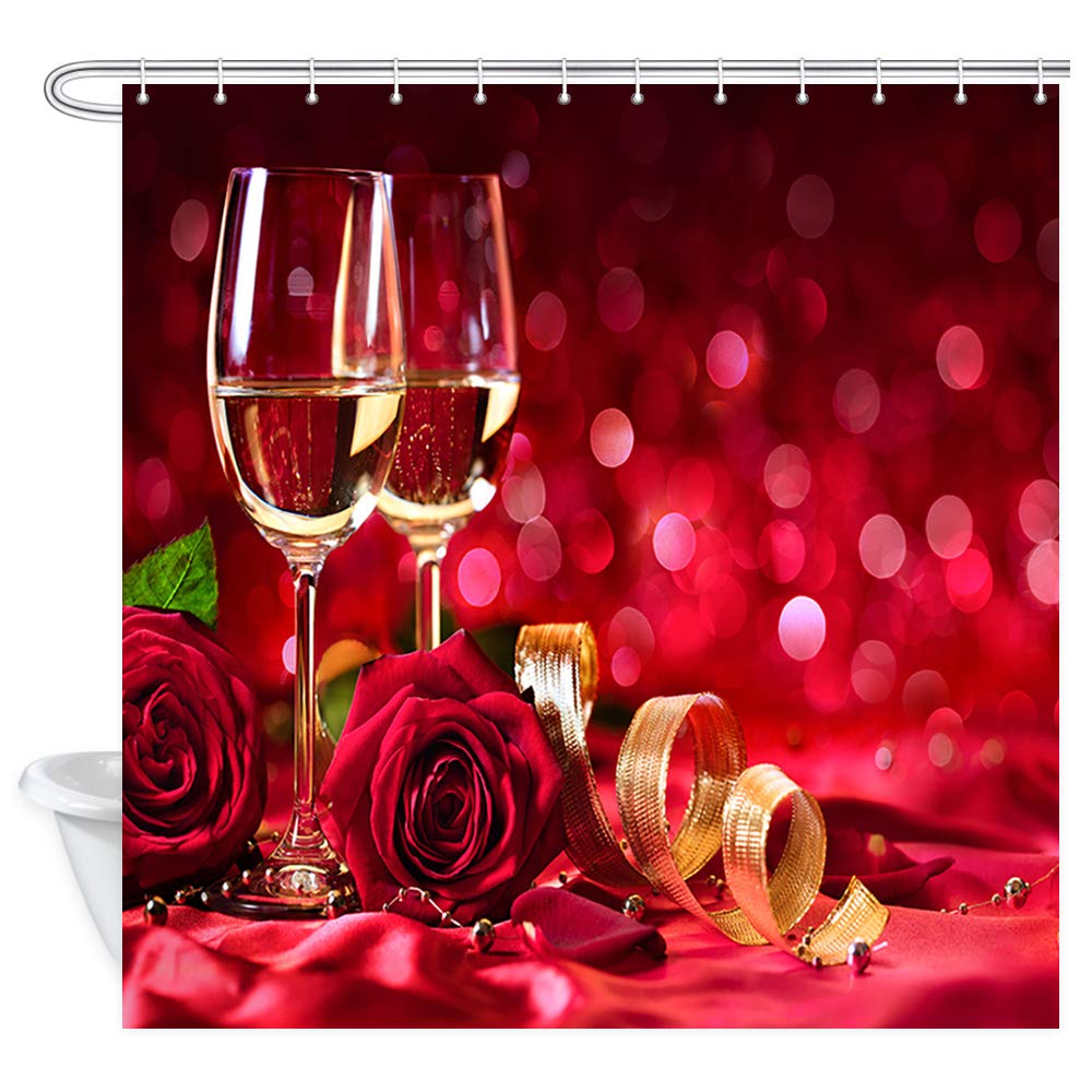 Valentine Shower Curtain, Romantic Celebration of Valentines Day 